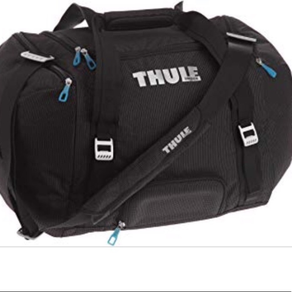 Thule Black Duffel Bag with Blue Accents